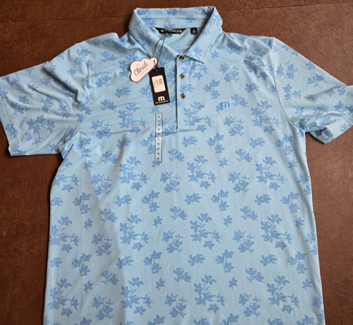 Travis Mathew The Cloud Port Day Polo Men’s XL Blue NWT Golf Shirt