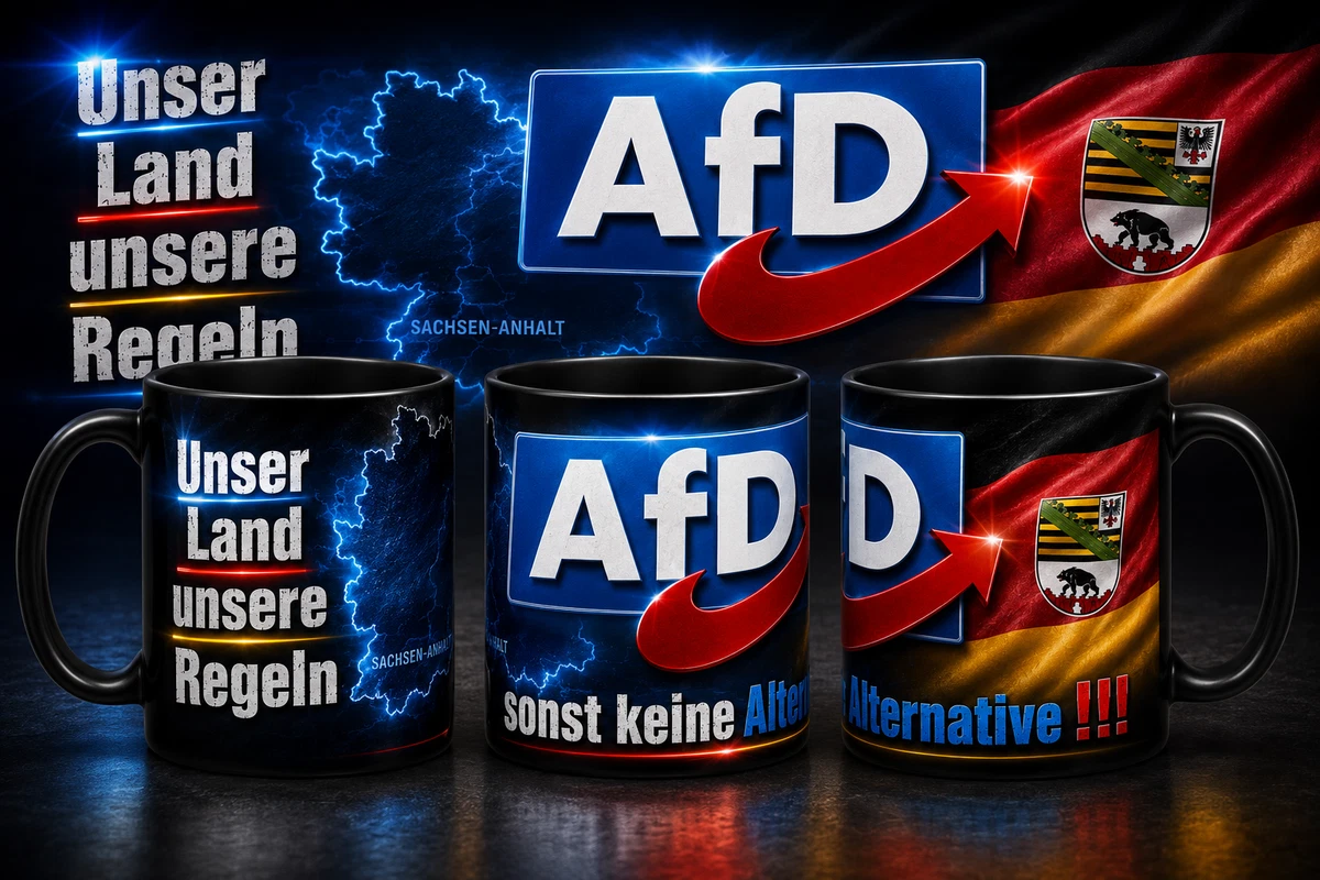 AFD Tasse Unser Land Unsere Regeln Edition Sachsen-Anhalt schwarze Edition #1