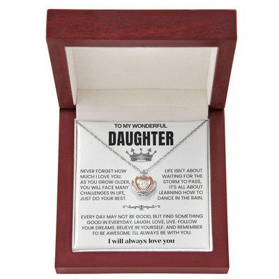 to my wonderful Daughter Crown Necklace birthday meaningful gift For Daughter