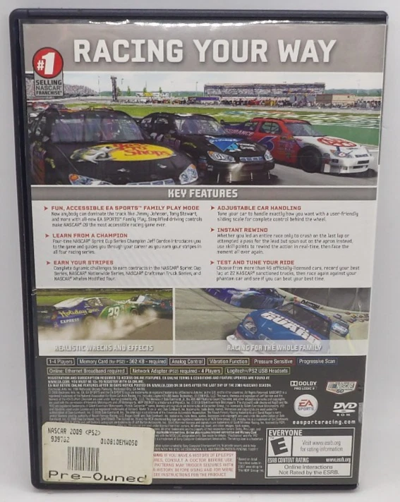 PS2 Nascar Game Bundle of 4: Nascar 09, Nascar Heat 2002, Nascar 07, Nascar 08 - Image 3 of 4