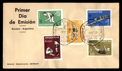 Mayfairstamps Argentina FDC 1959 Rosario sports First Day Cover aaw_90955