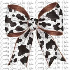 Sublimation Print Cow Print Bow Ready to Press Paper Ink Heat Transfer