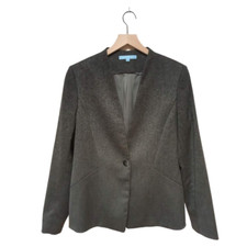 Antonio Melani Gray Ombre Collarless Single Breasted Blazer Sz 8