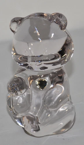 Fenton Art Glass Birthday Teddy Bear April Diamond birthstone Figurine Gift gem