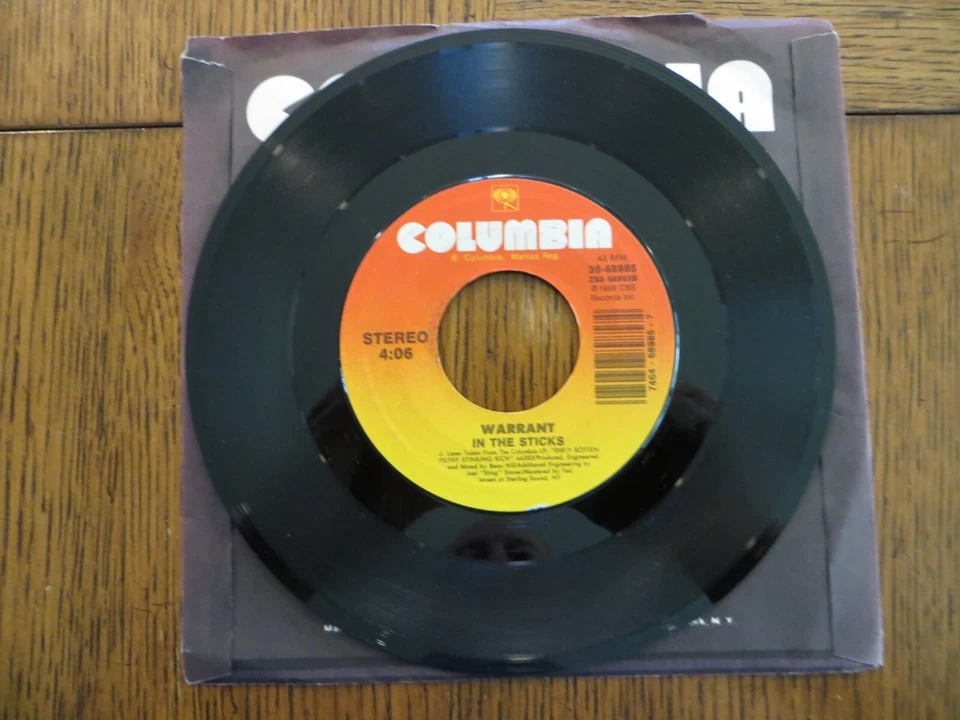 Warrant – Heaven / In The Sticks - 1989 - Columbia 38-68985 7" Single VG+ - Image 4 of 4