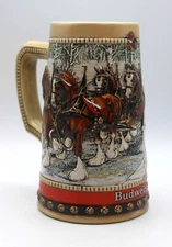 Vintage 1988 Budweiser Anheuser Busch Clydesdale Holiday Stein