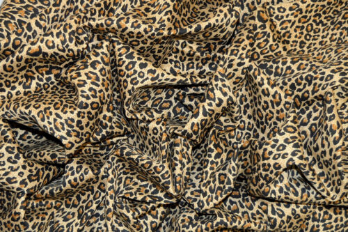 Punk Natural Leopardo Animal Print Elastizado Tela de sarga de algodón 55&#034; de ancho