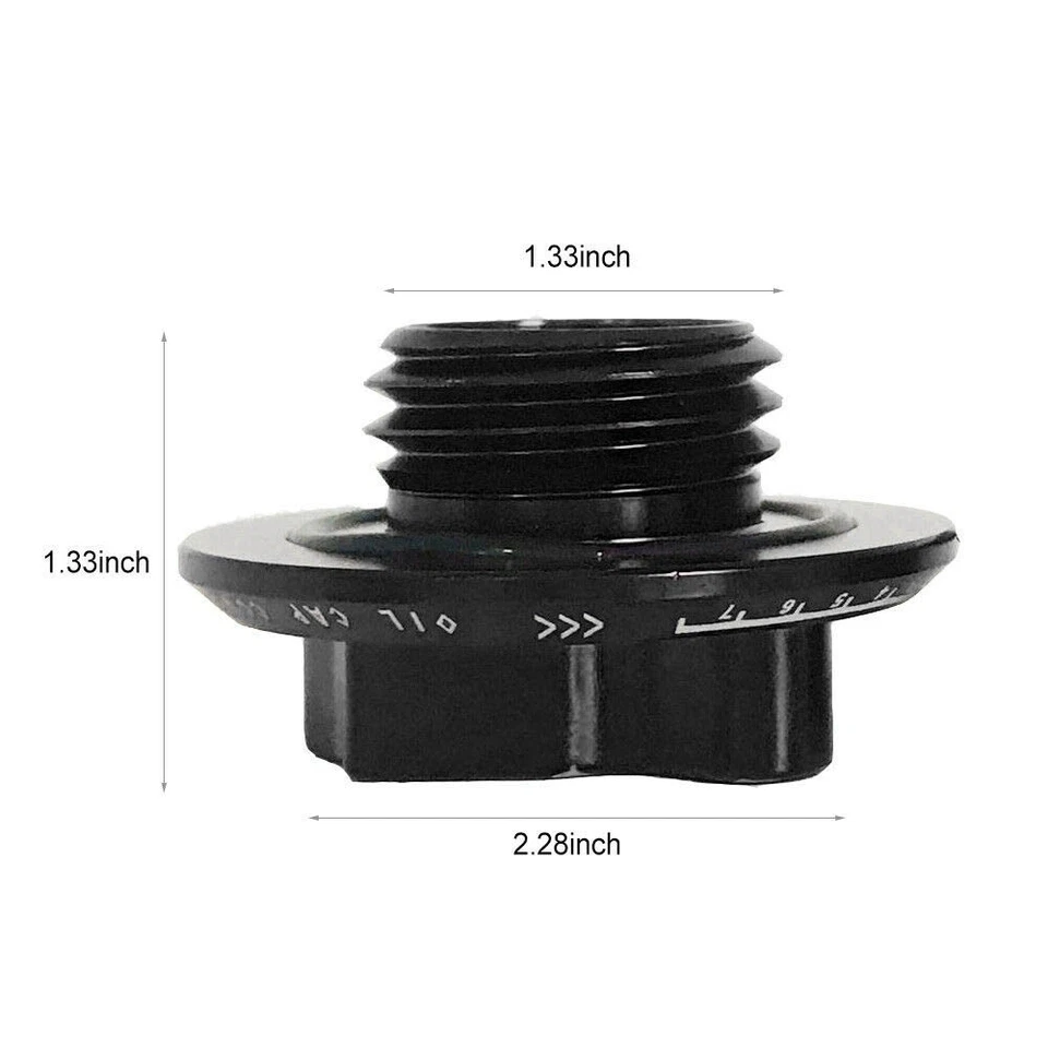 For Honda Civic Accord Car Accessories Screw-in Oil Filler Tank Cover Cap Black - Image 2 of 4