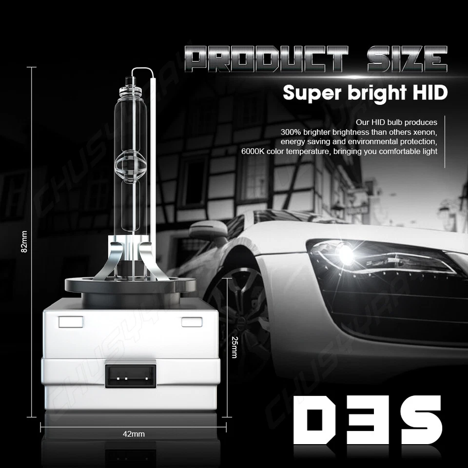 Kit de 2 bombillas faros HID haz alto/bajo para Lincoln MKS 2009-2016 D3S 6000K Foto 2 de 4