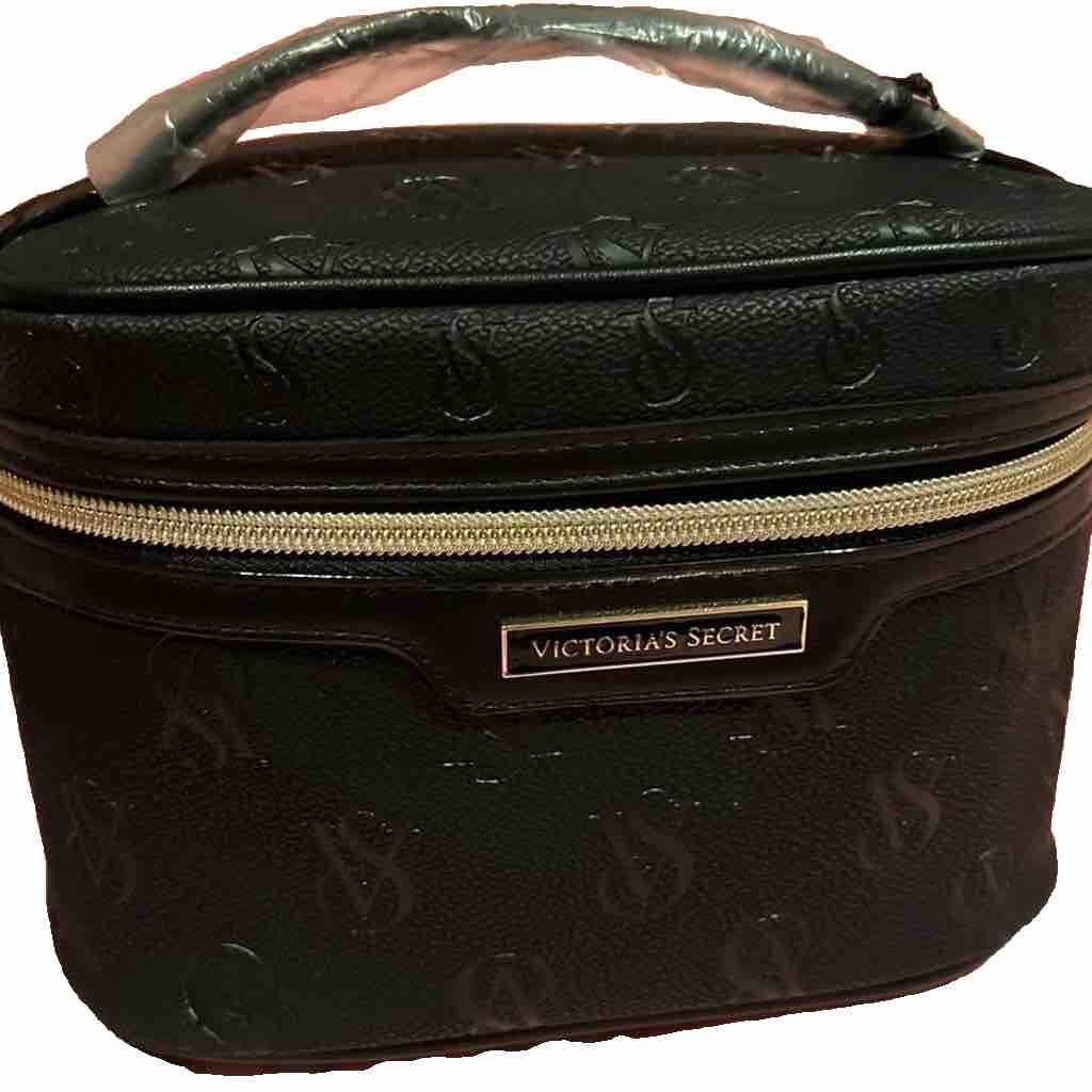Victoria's Secret Top Handle Black Cosmetics Signature Case