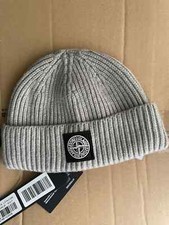 Stone Island Berretto Cuffia Acrilico Grigio Cappello Bambino/adolescente