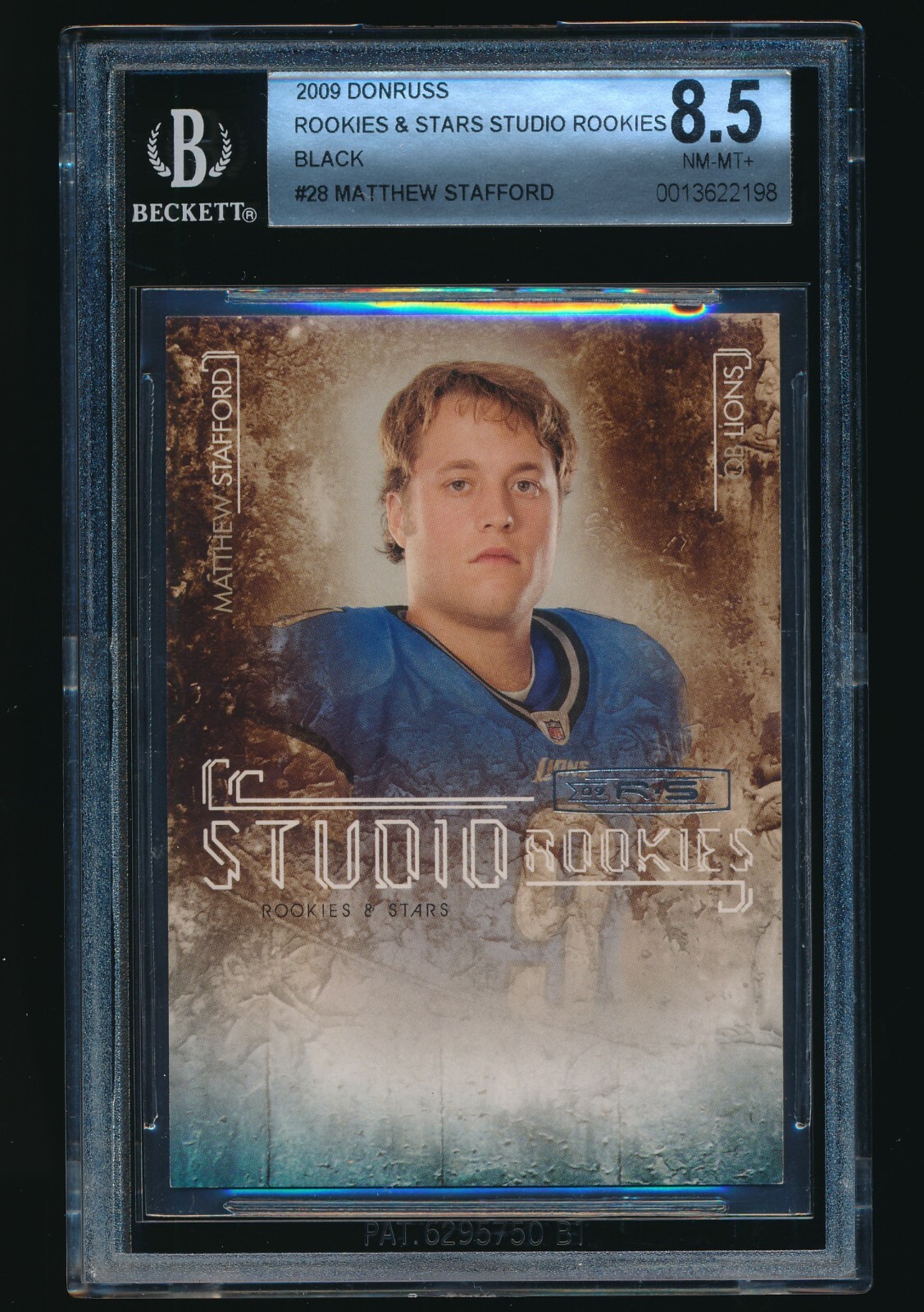 Matthew Stafford #28 Football Cards 2009 Panini Donruss Rookies & Stars Studio Rookies trading card — raw and PSA graded price guide