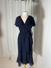 Adrianna Papell Women's Divine Crepe and Chiffon Dress Size 6, Blue Moon,$139