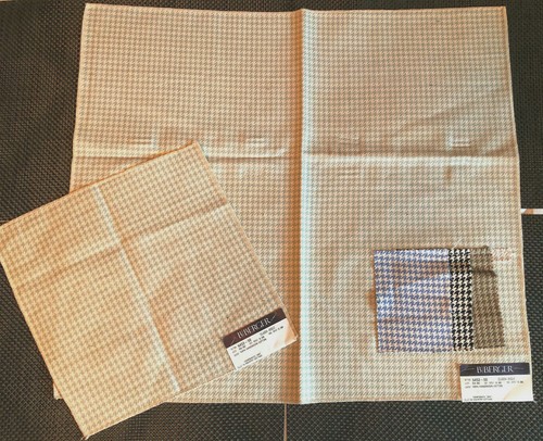 B BERGER Houndstooth in Celadon/Bisque 13" - 26 1/4" Woven Fabric Samples