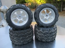 40 Series Aluminum Wheels w/ Proline Dirt Hawg Tires for Emaxx, Savage, etc