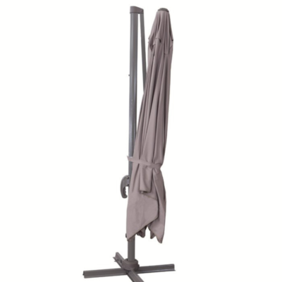 Greenwood - Ombrellone Da Giardino 3x3 E 5024 Con Palo Laterale Tortora 4577 5332 4939