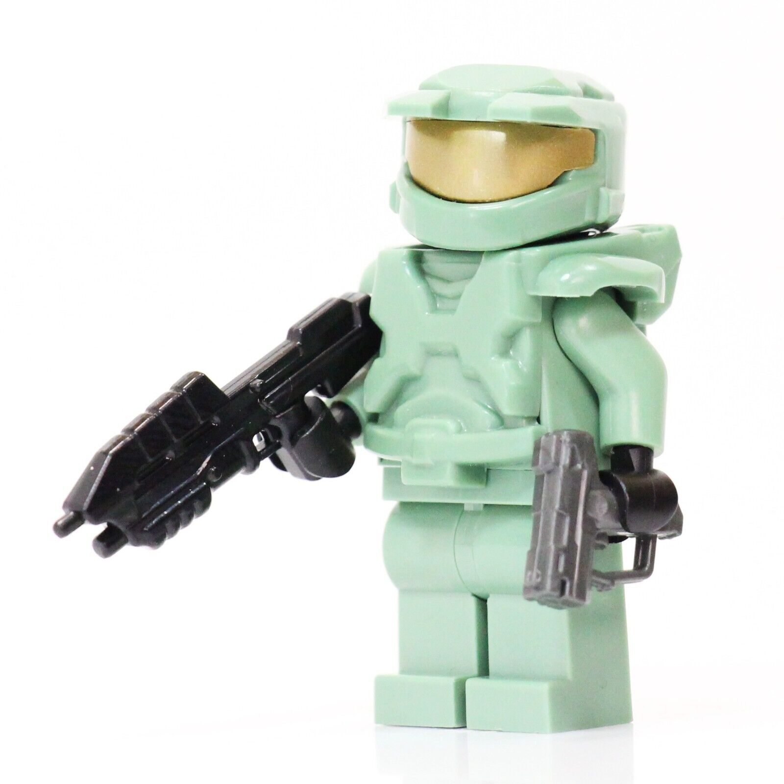 Brick Tactical Custom Master Space Marine Spartan minifigure Green Battle Rifle