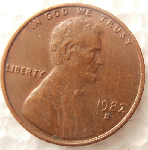 Penny commemorativo 1982 D errore "Linee" - Foto 1 di 6