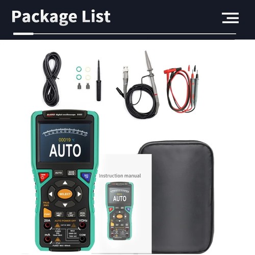 Handheld Digital Oscilloscope Multimeter 10Mhz 50Msps 20A 9999Bits 3.2Inch 810B - Picture 7 of 23