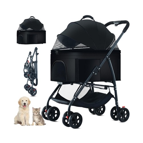 3-in-1 Pet Dog Stroller, Folding Lightweight Dog Stroller Cat Travel Stroller... - 第 1/7 張圖片