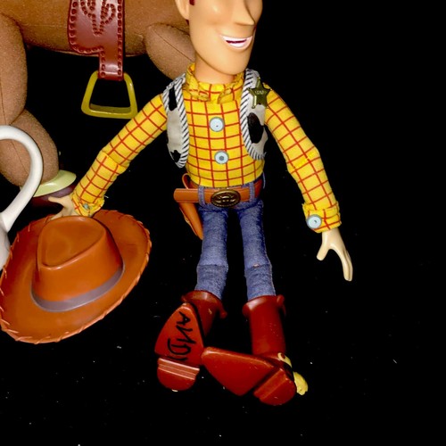 Disney Pixar Toy Story Woody 15 Inch Pull String Action Figure Bullseye and Cup - Picture 3 of 24