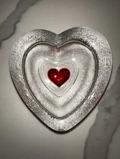 Brighton Keeper of My Heart Red Clear Glass Heart Trinket Dish Valentine’s Day