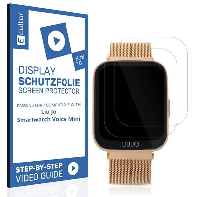 ECULTOR 2x Pellicola protettiva 3D opaca per Liu Jo Smartwatch Voice Mini Flessibile