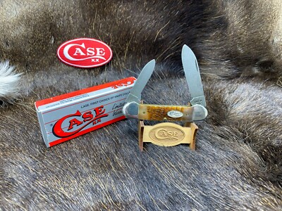 Case XX 1 Dot (1989) Damascus 62131 Canoe Knife Rogers Bone Mint