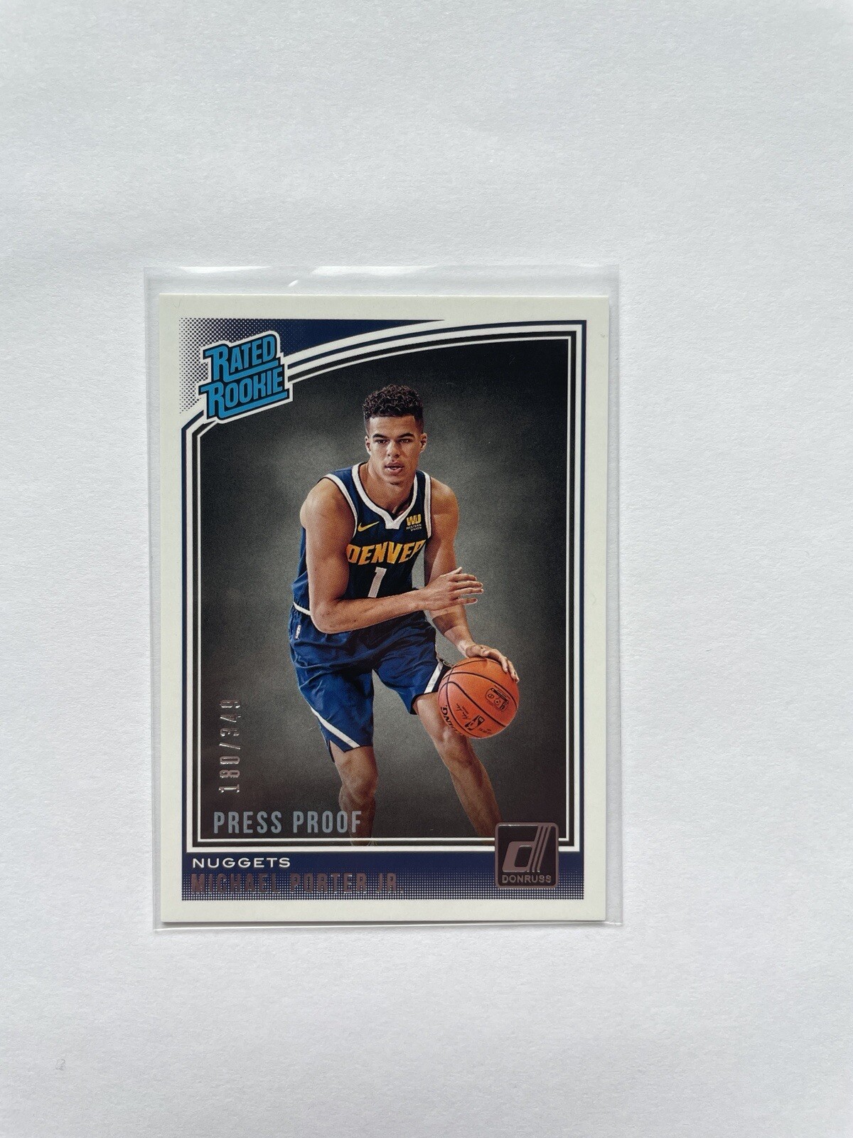 2018 Donruss Rated Rookies Press Proof Silver /349 Michael Porter Jr Rookie RC