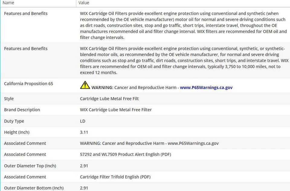 OEM Type Oil Filter WIX for BMW 328I GT XDRIVE 2014-2016 L4-2.0L - Image 3 of 4