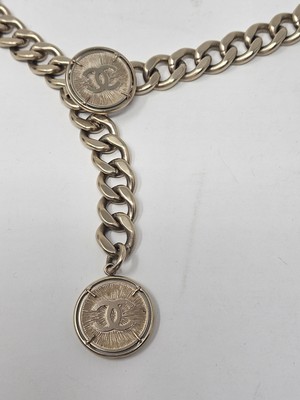 Chanel Gold-tone Interlocking CC Charm Chain link Belt M sz 