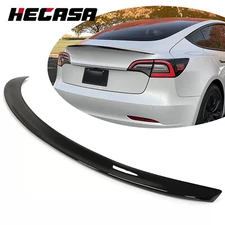 HECASA For 2017-2023 Tesla Model 3 Rear Trunk Lip Spoiler Wing - Gloss Black