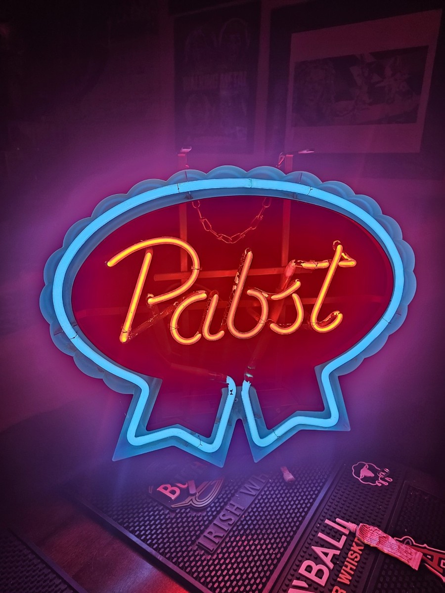 Vintage Pabst Blue Ribbon Neon Sign rare 21x20 beer bar pbr