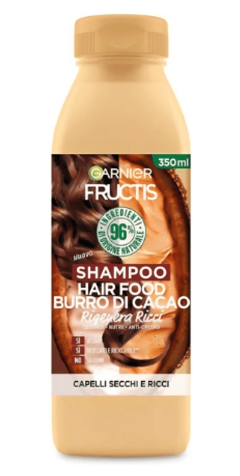 Garnier Fructis Hair Food Shampoo Cacao 2x350ml per Capelli Secchi Ricci Natural - Immagine 3 di 4