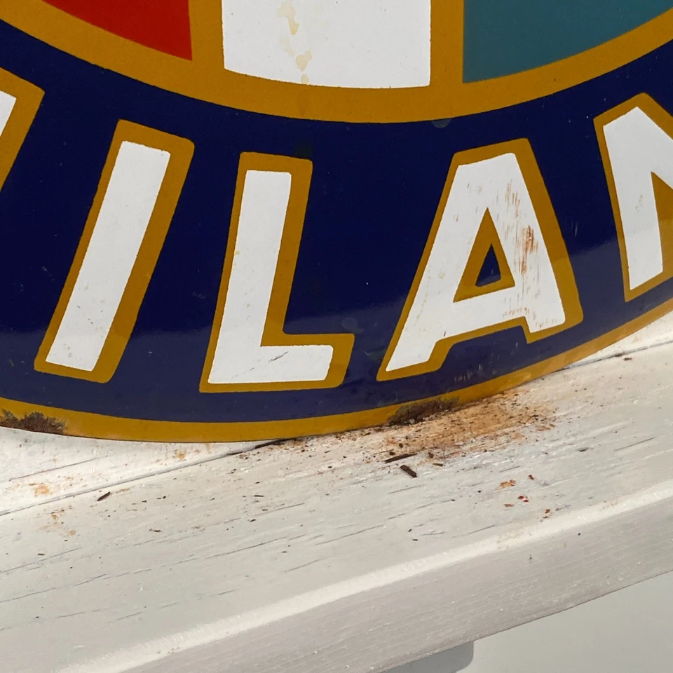 Alfa Romeo Enamel Sign - Ø 41cm (16.1") - Retro Vintage Service Workshop Signage - Image 4 of 4