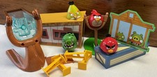 Lot Of Angry Birds Toys Including Pigs, Birds And Slingshot And More
