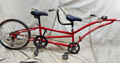#ad Adams Narco Tandem Trail A Bike 20quot; Kids Bike Attachment Pull A long Red Steel $142.48