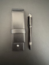 Montblanc Starwalker Platinum Resin Rollerball Pen And Leather Case
