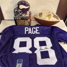 ALAN PAGE Signed Auto Lot Mini Helmet Proline Jersey Logo Football JSA Vikings