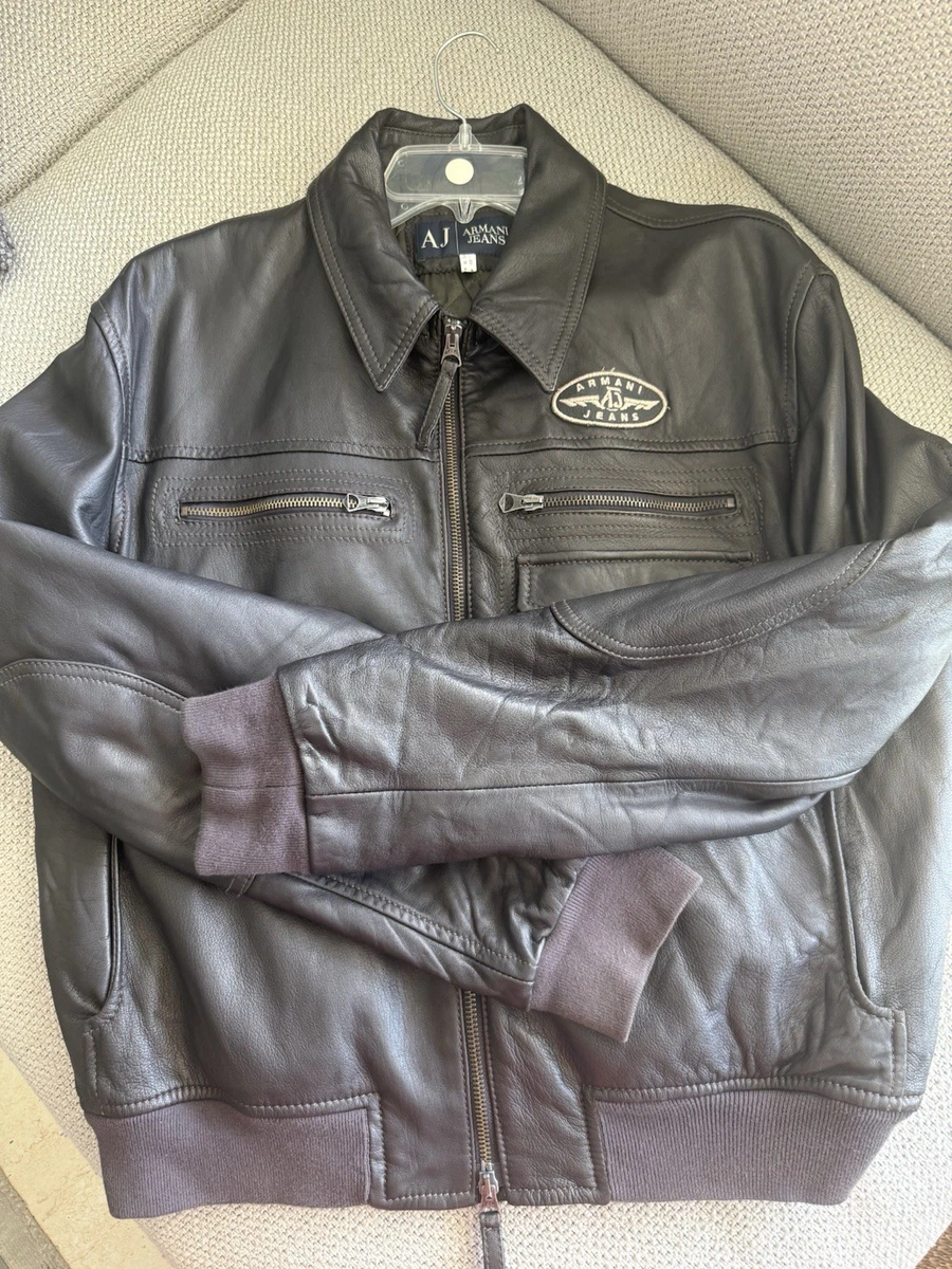 Armani Jeans Coats, Jackets & Vests Leather Outer Shell for Men