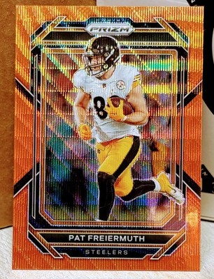 2022 Panini Prizm Prizms Orange Wave #248 Pat Freiermuth /60 Pittsburgh Steelers