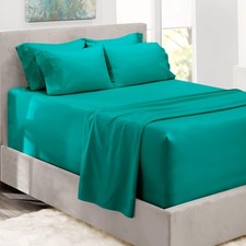 Hearth Harbor Luxury Soft 6 Piece Bed Sheet Set Extra Deep Queen, Teal