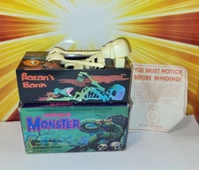 Vintage Horror Monster Wind Up Bank Satan's Bank Skeleton Tested Works 