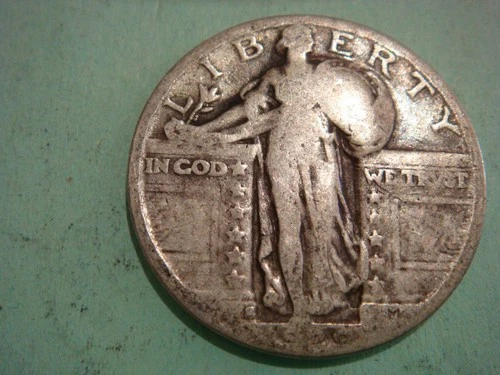 Below Melt 1929 S Standing Liberty Quarter album filler, actual coin in photo