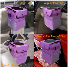 Car Trash Can with Lid Waterproof Auto Garbage Bin Organizer Storage