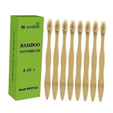 Bamboo Toothbrush Boar Bristles 100 Biodegradable and Natural 8 Pieces of One