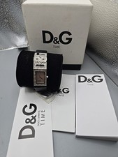 Dolce & Gabbana DW0505 Women's Shout Sparkling Stones Black Leather Strap Watch