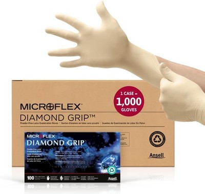 MICROFLEX Diamond Grip MF-300 Disposable Latex Gloves for Automotive,
