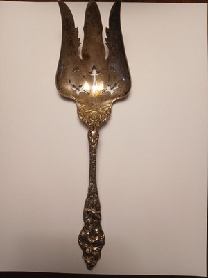 1907 Antique Sterling Silver Great Reed & Barton's Francis Pattern Meat Fork 10''