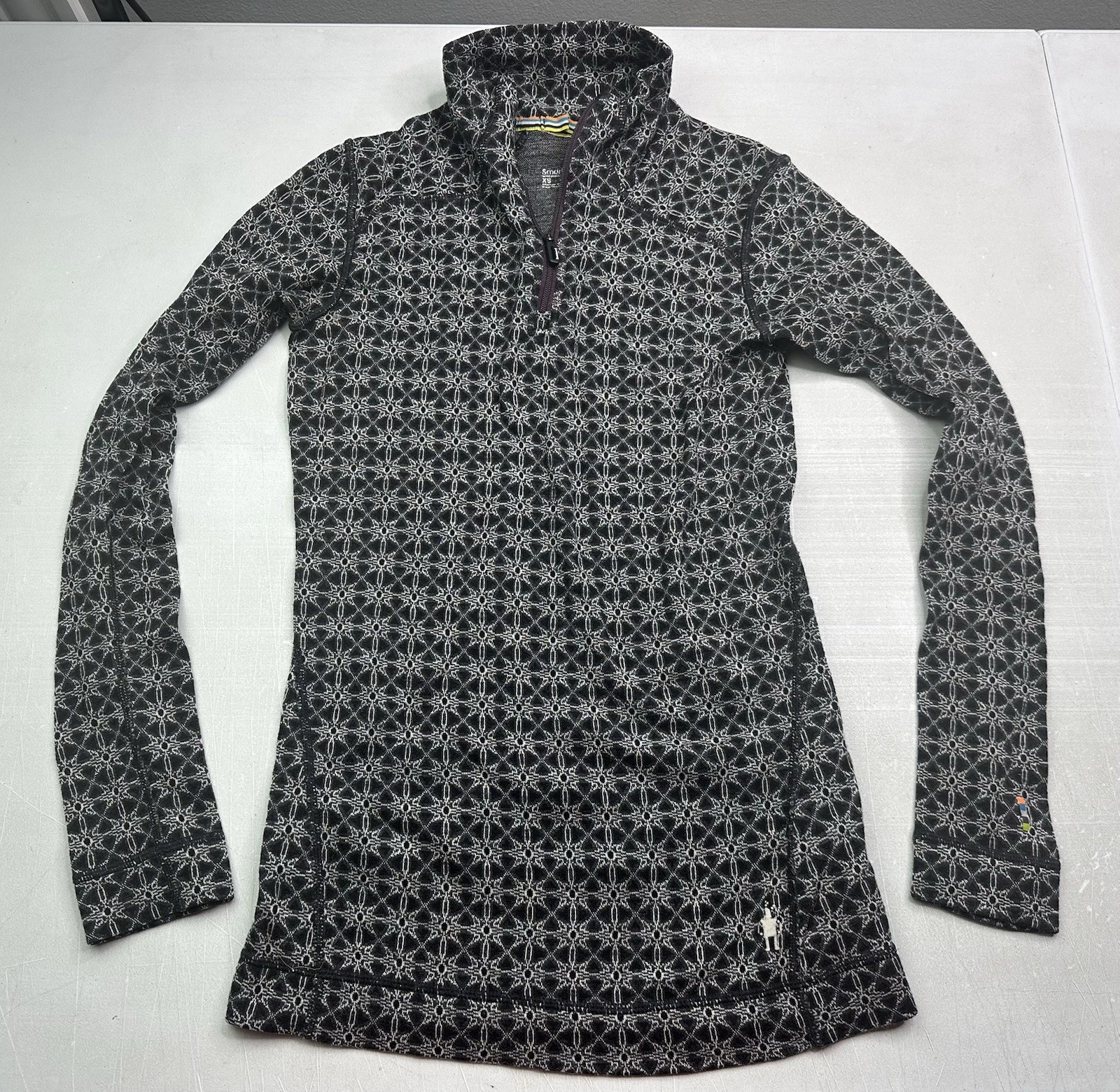 Smartwool Top Women's XS 100% Merino Wool NTS Mid 250 Baselayer 1/4 Zip Sweater